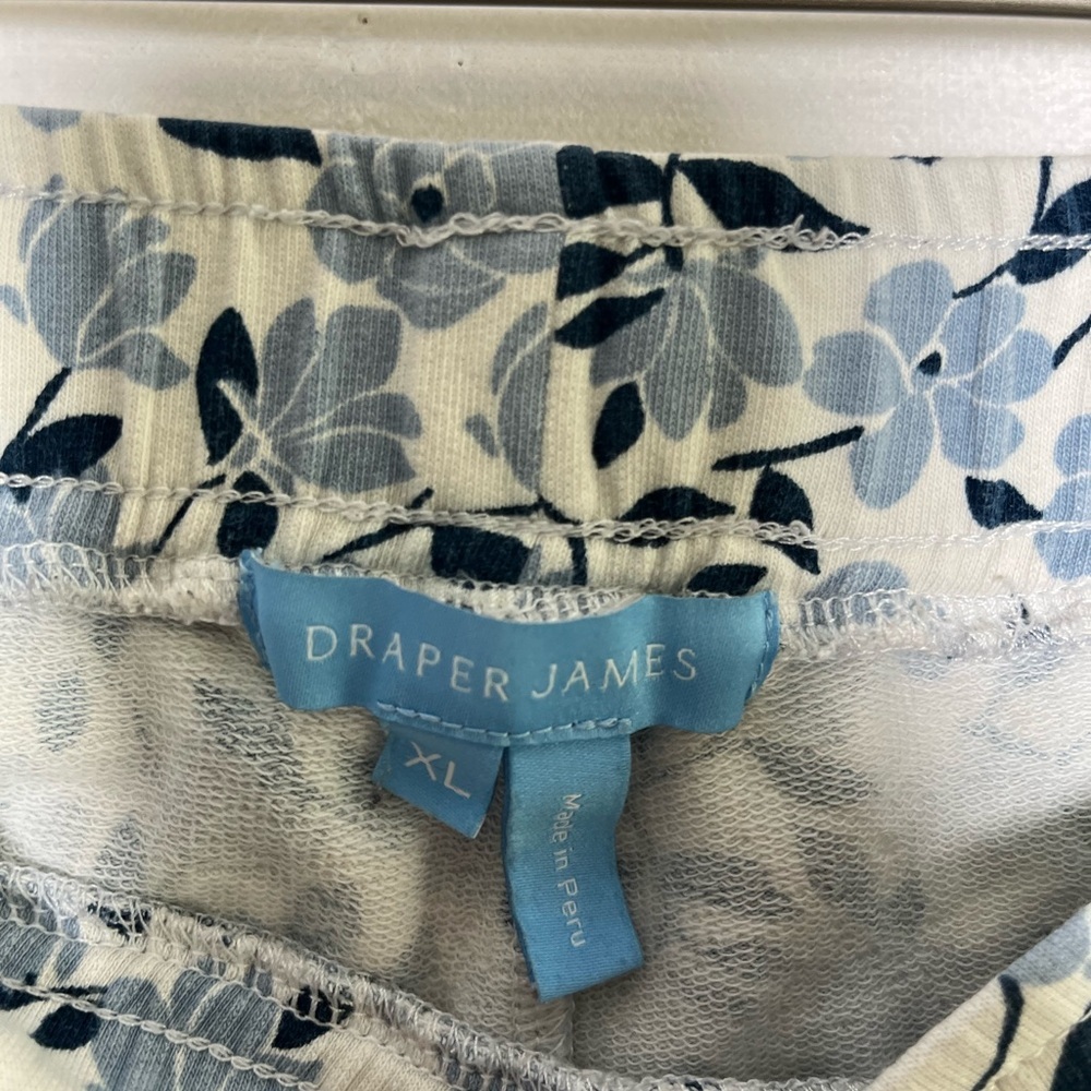 Draper James Women Floral Cropped Cozy Boho Cottage Cotton Pull-on Pant Size XL - Picture 2 of 5
